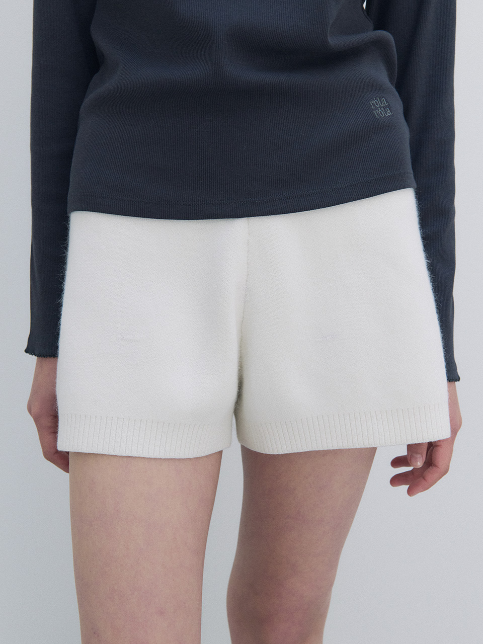 NUBASIC KNIT HALF PANTS IVORY