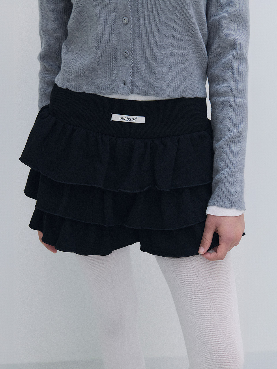 NUBASIC FRILL MINI SKIRT BLACK
