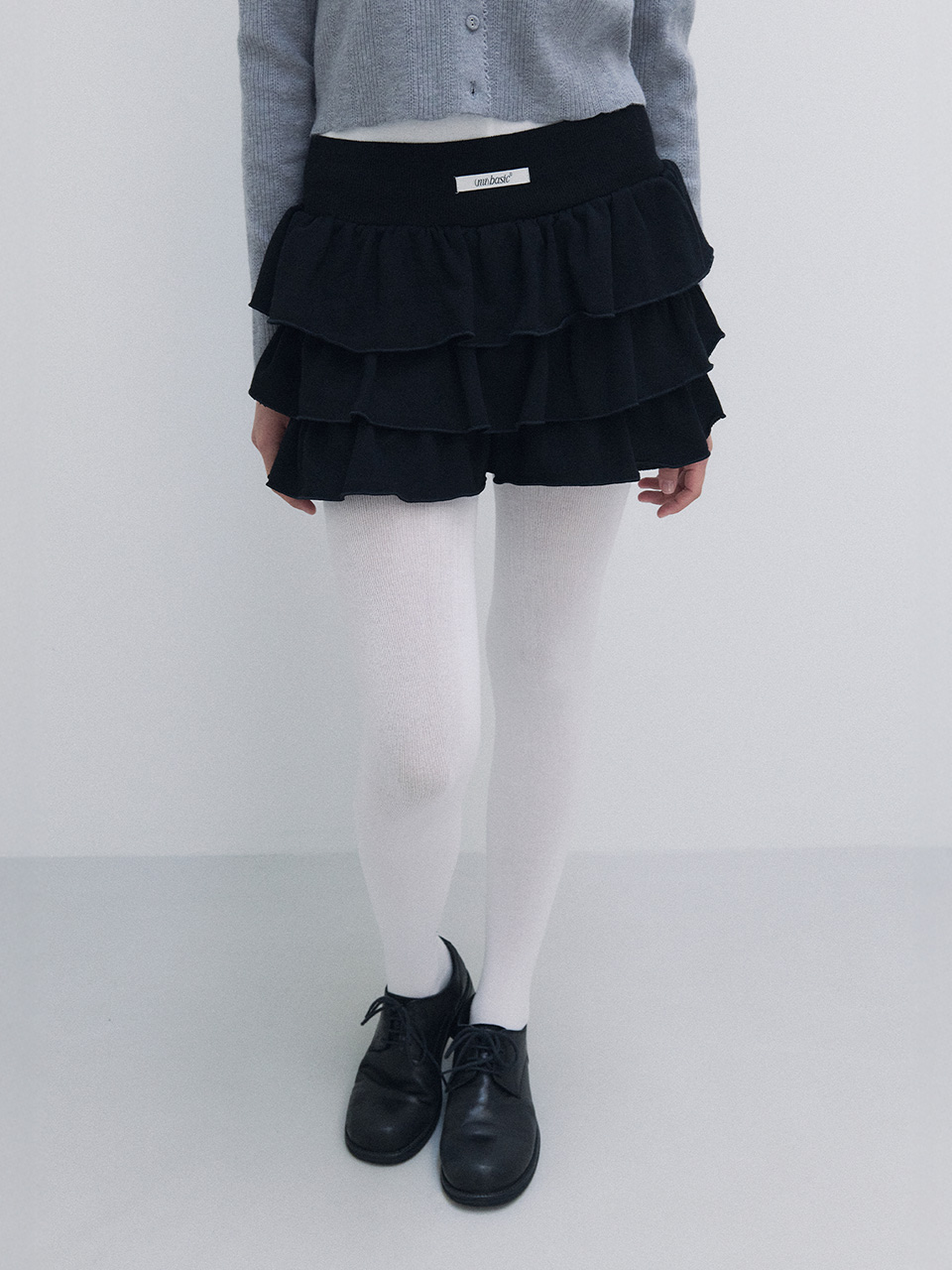 NUBASIC FRILL MINI SKIRT BLACK