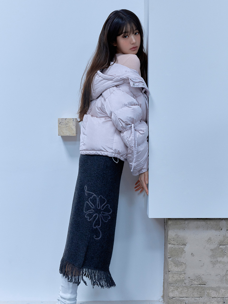 RIBBON DOWN SHORT PADDING LAVENDER