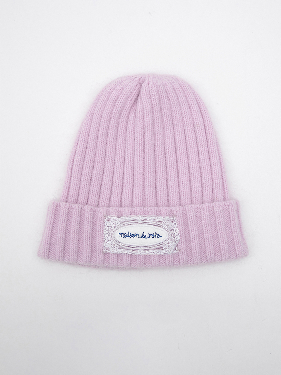 LACE LABEL ANGORA KNIT BEANIE PINK