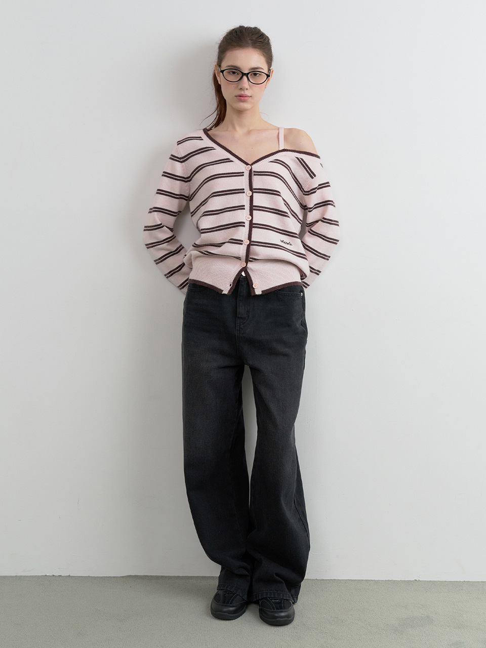 BACK SEAM DENIM PANTS BLACK