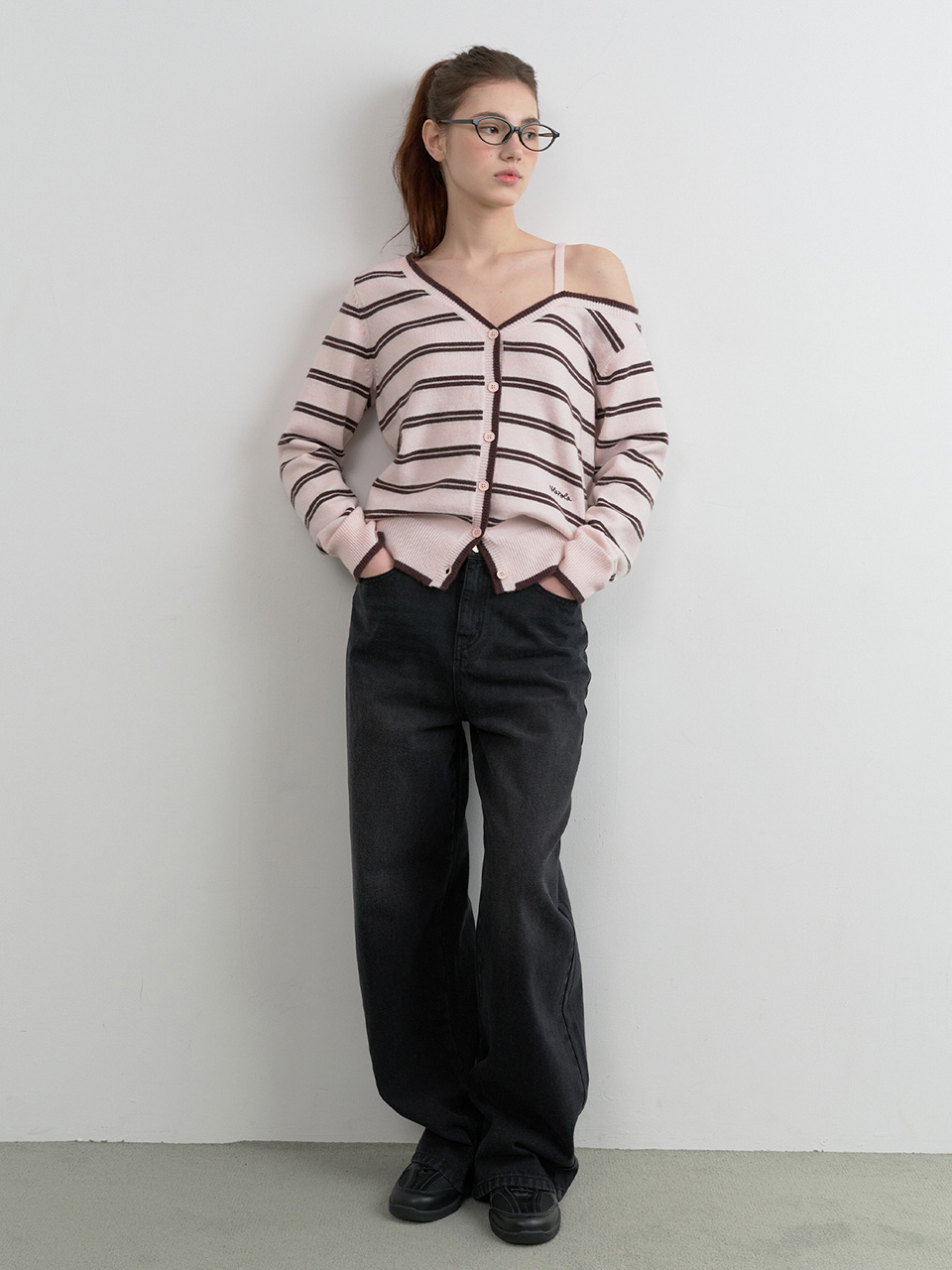 BACK SEAM DENIM PANTS BLACK