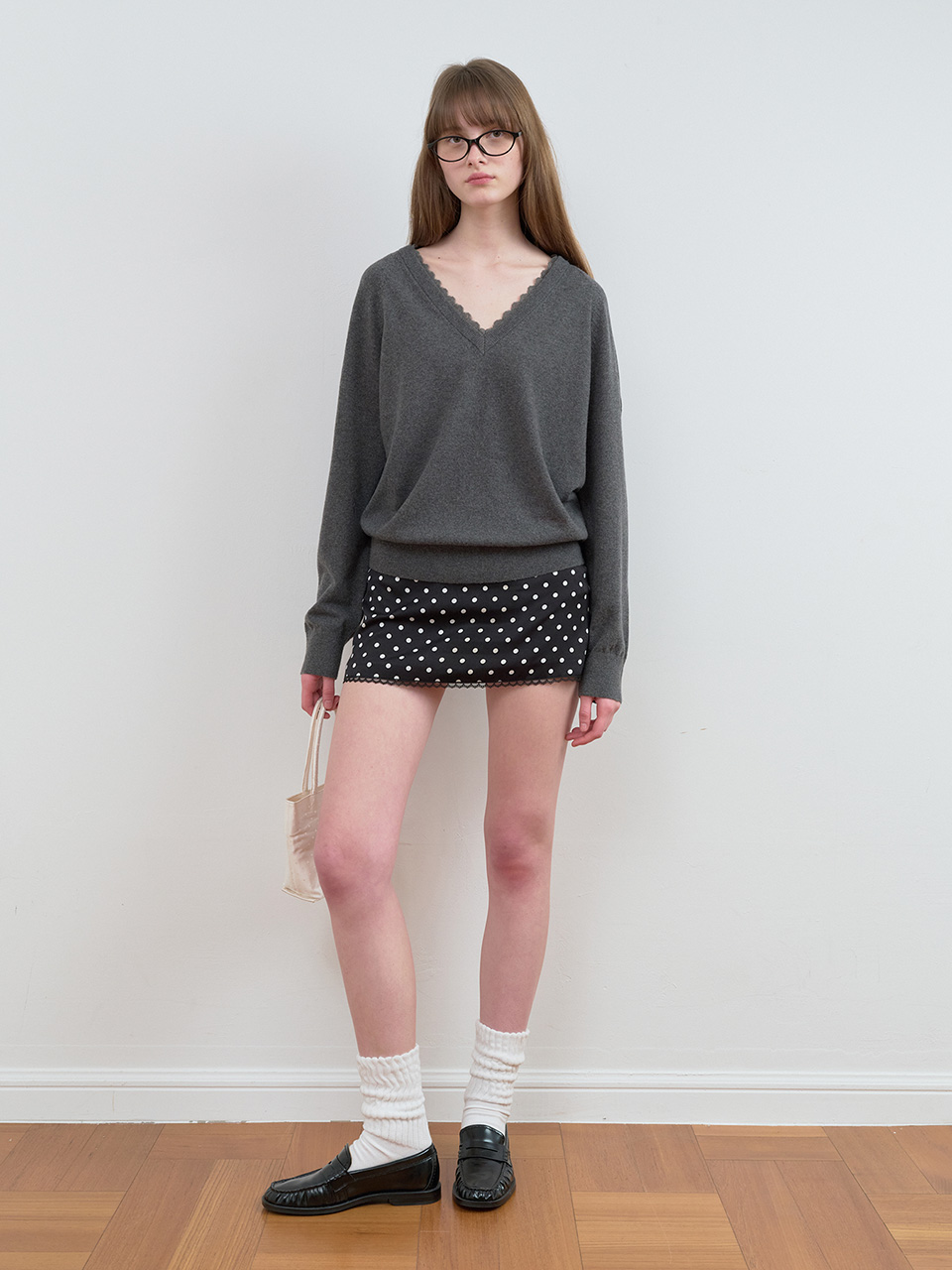 DOT MINI SKIRT BLACK