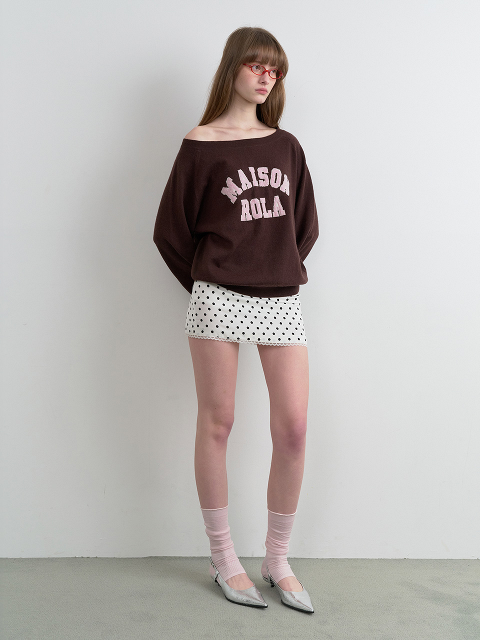 DOT MINI SKIRT WHITE