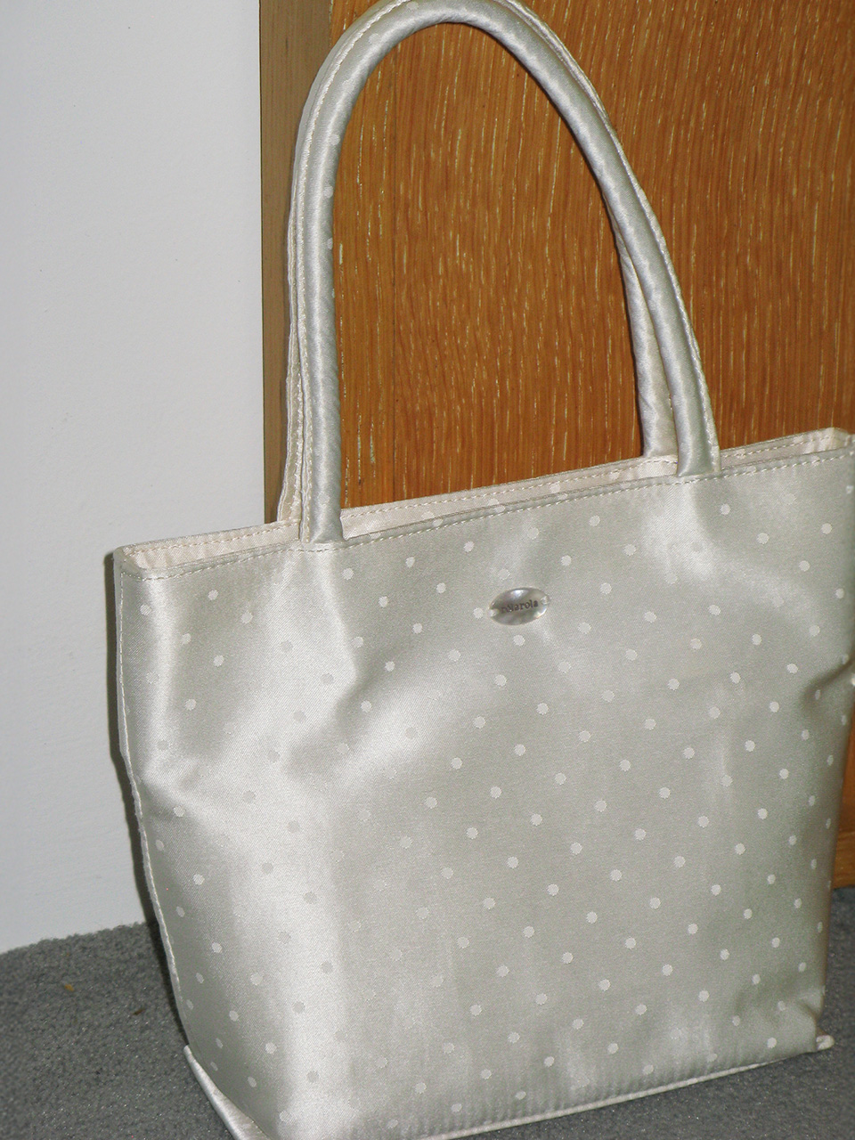 DOT SATIN MINI TOTE BAG IVORY