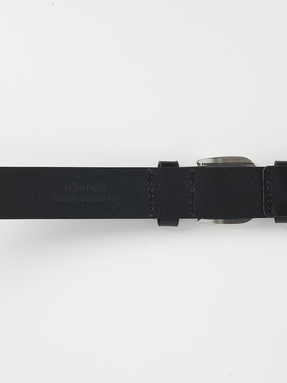 DOUBLE BUCKLE LEATHER BELT BLACK