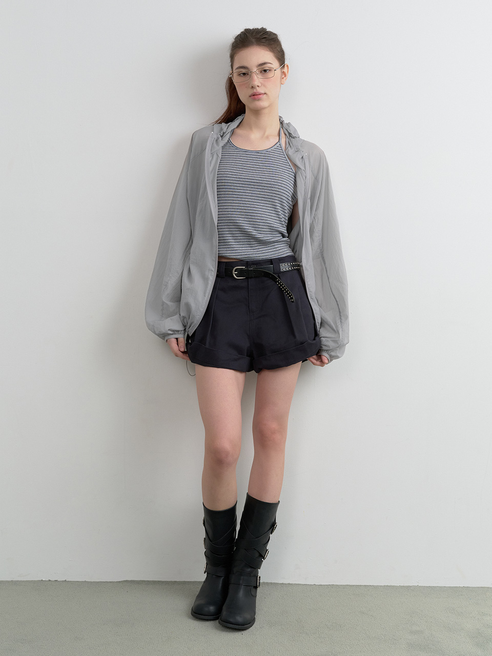 HOODED WIND JACKET GRAY