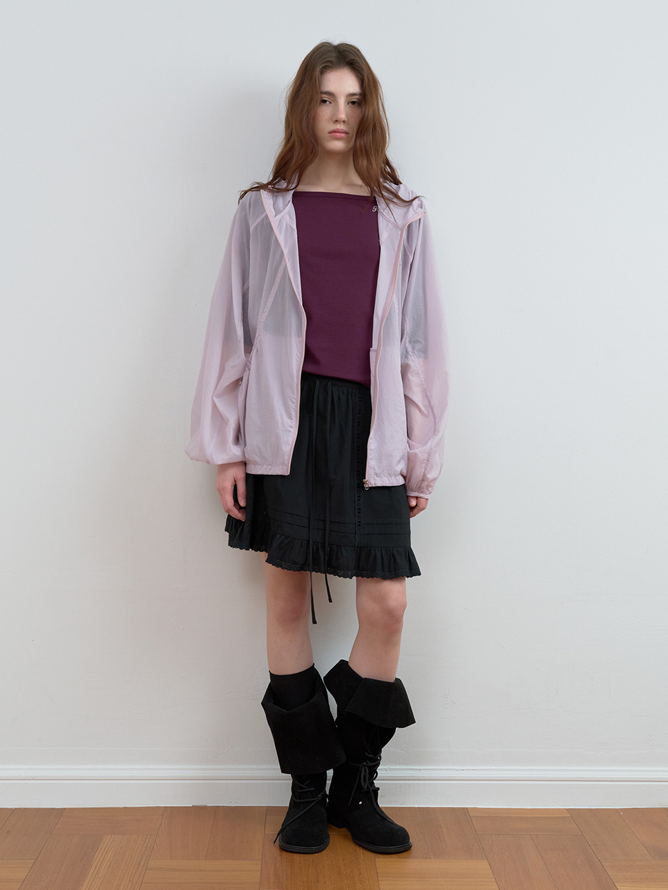 HOODED WIND JACKET PINK