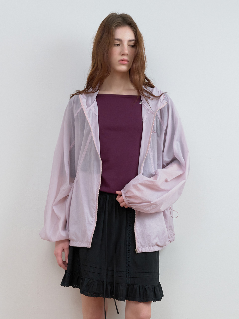 HOODED WIND JACKET PINK