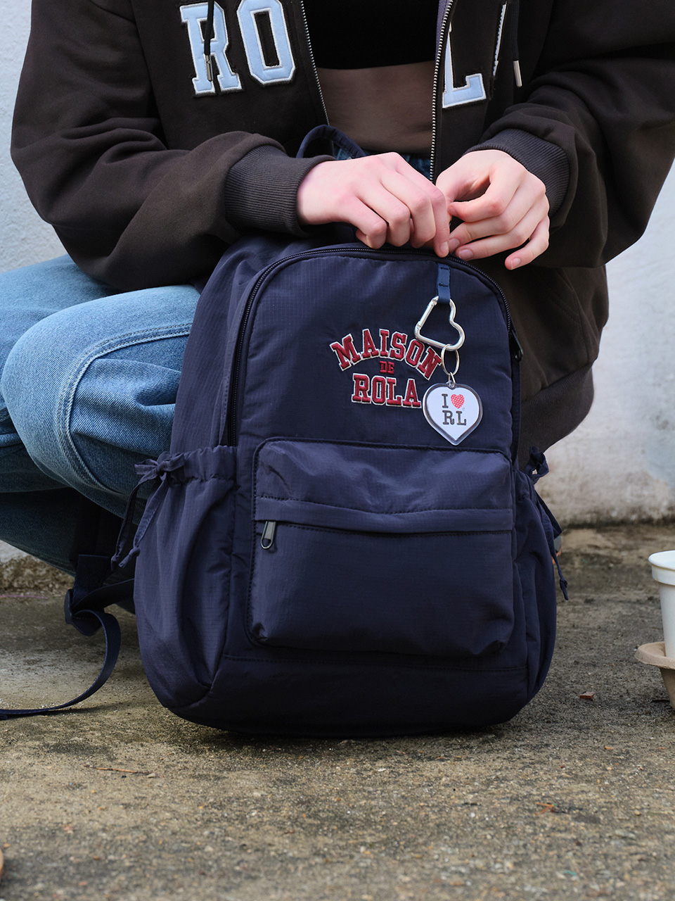 MAISON DE ROLA CAMPUS LOGO BACKPACK NAVY