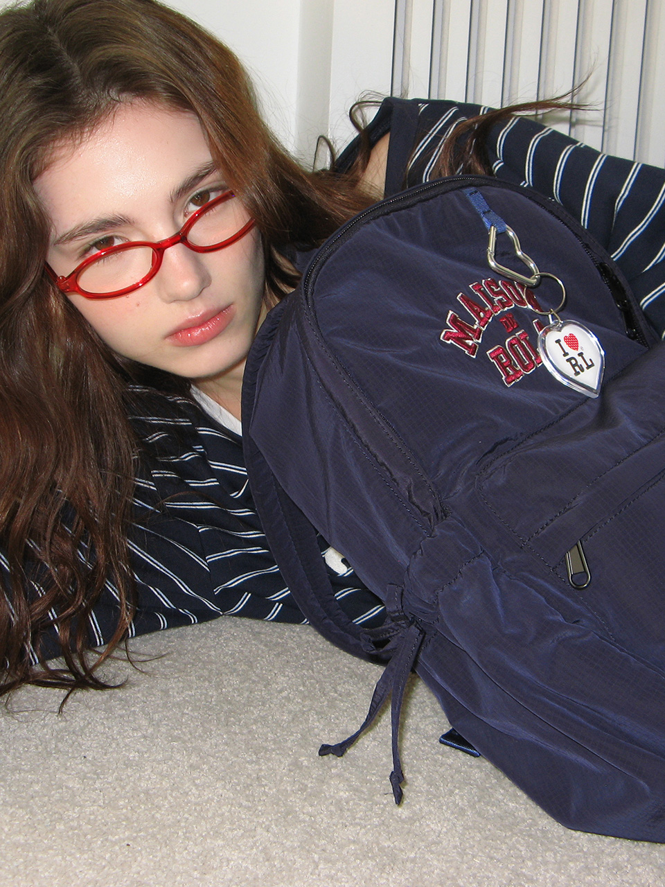 MAISON DE ROLA CAMPUS LOGO BACKPACK NAVY