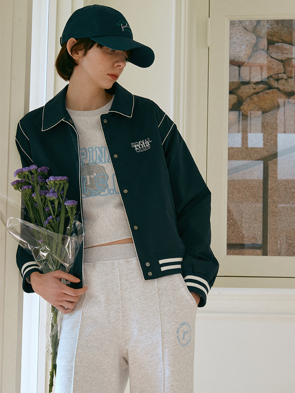 ROLA SOCIAL CLUB TRUCKER JACKET NAVY