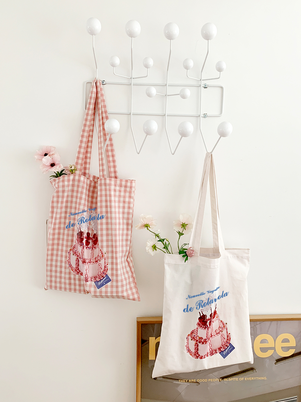 ANNIVERSARY CANVAS BAG CHECK PINK