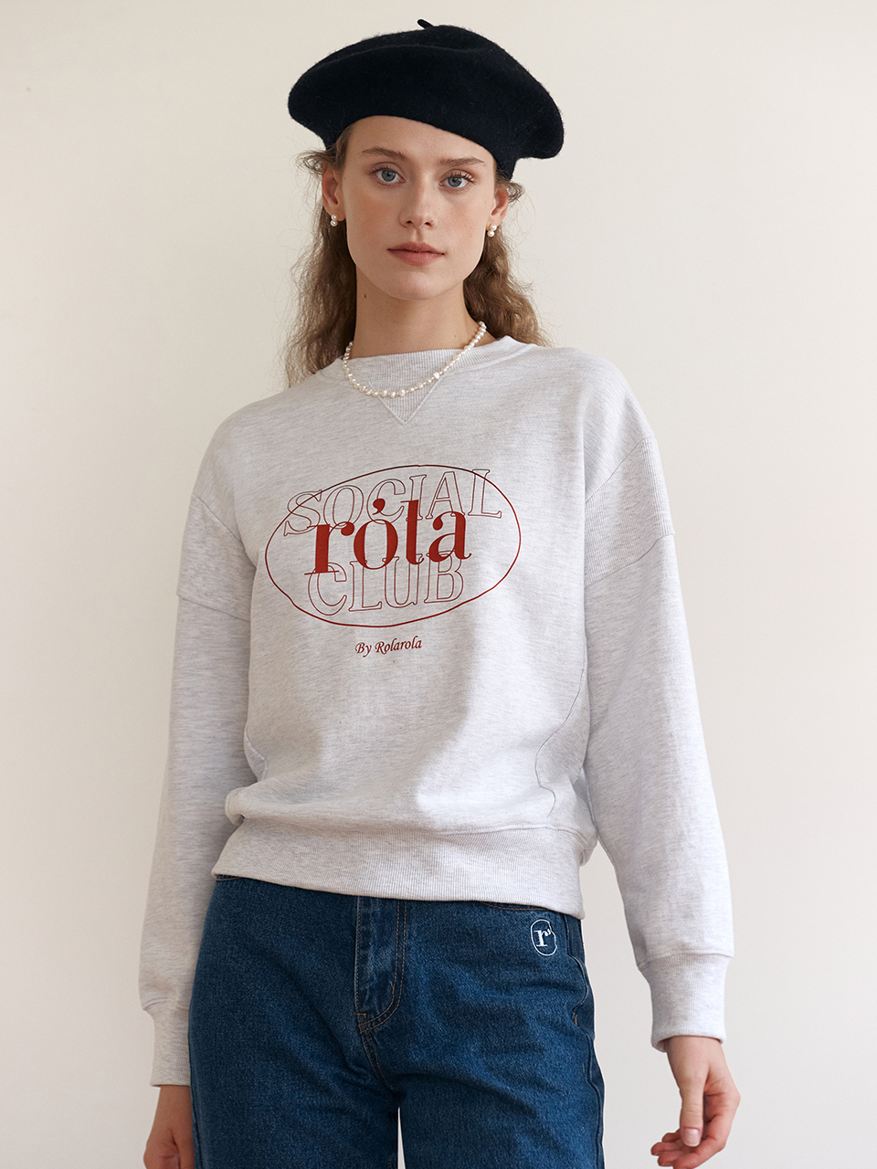 OUTLINE LOGO SWEATSHIRT MELANGE GRAY