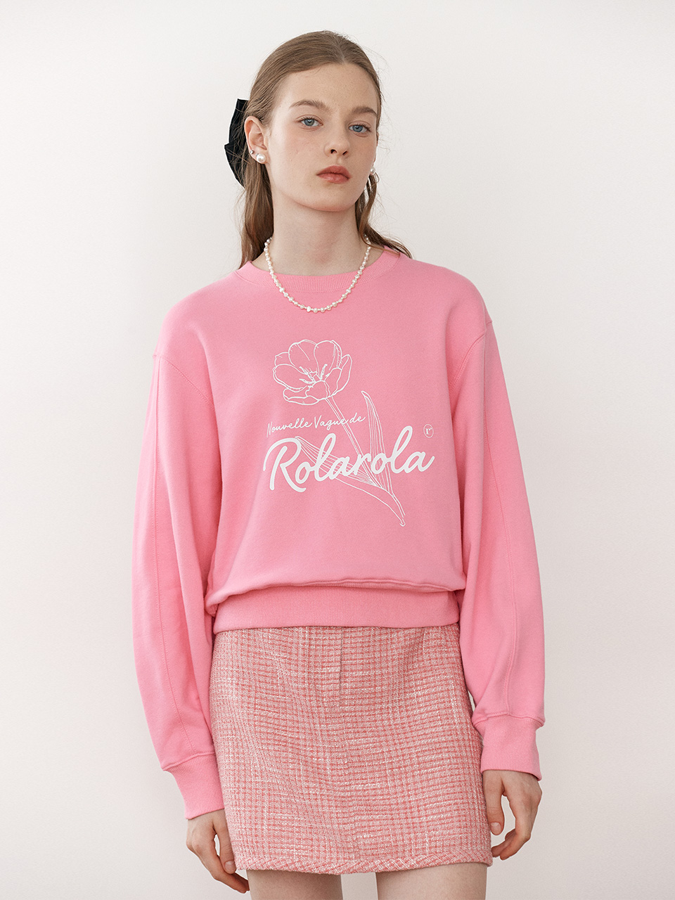 FLOWER SWEATSHIRT PINK