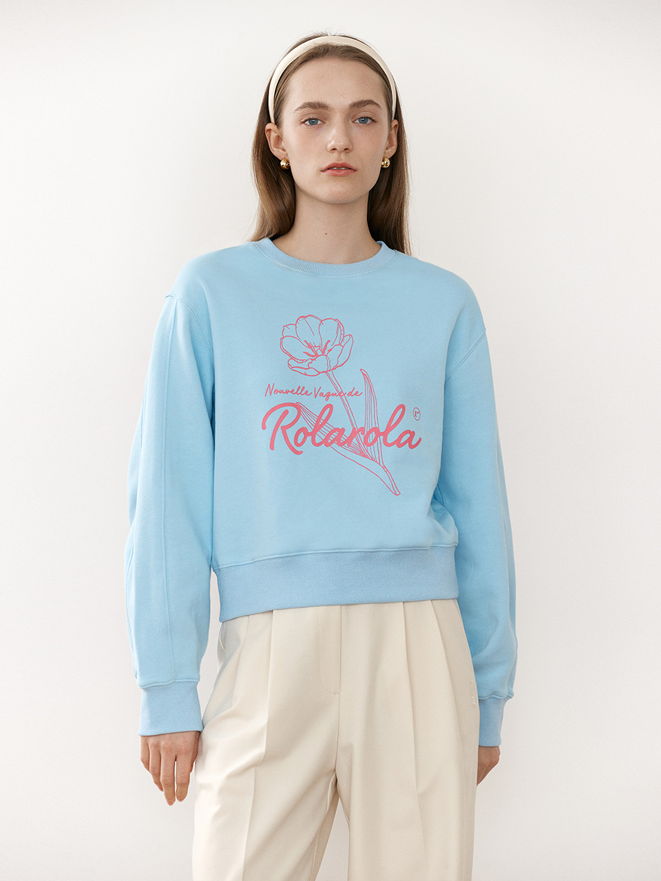 FLOWER SWEATSHIRT BLUE