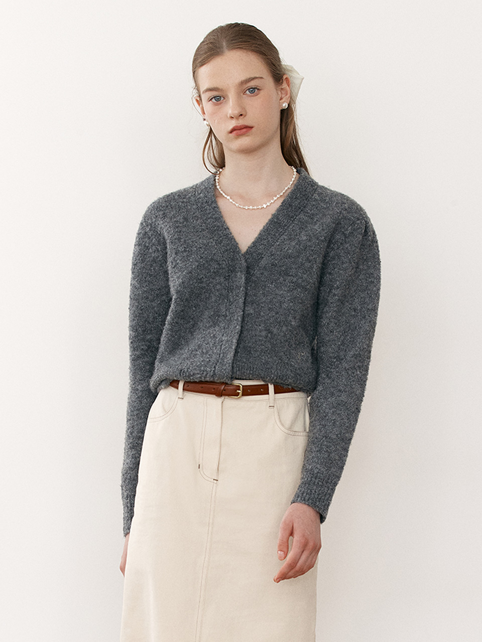 BOUCLE CARDIGAN GRAY