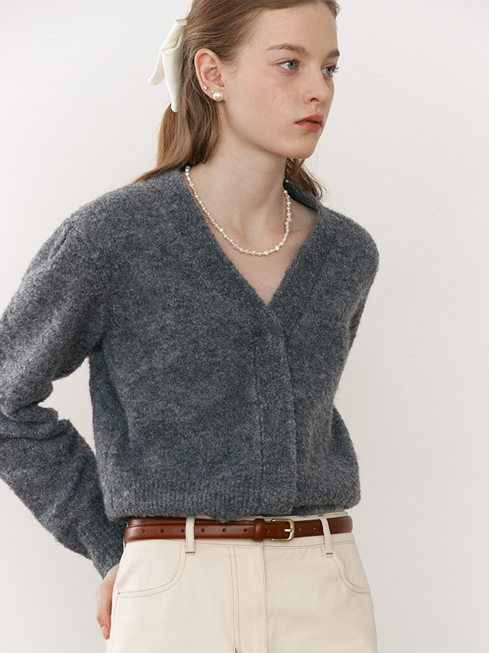 BOUCLE CARDIGAN GRAY