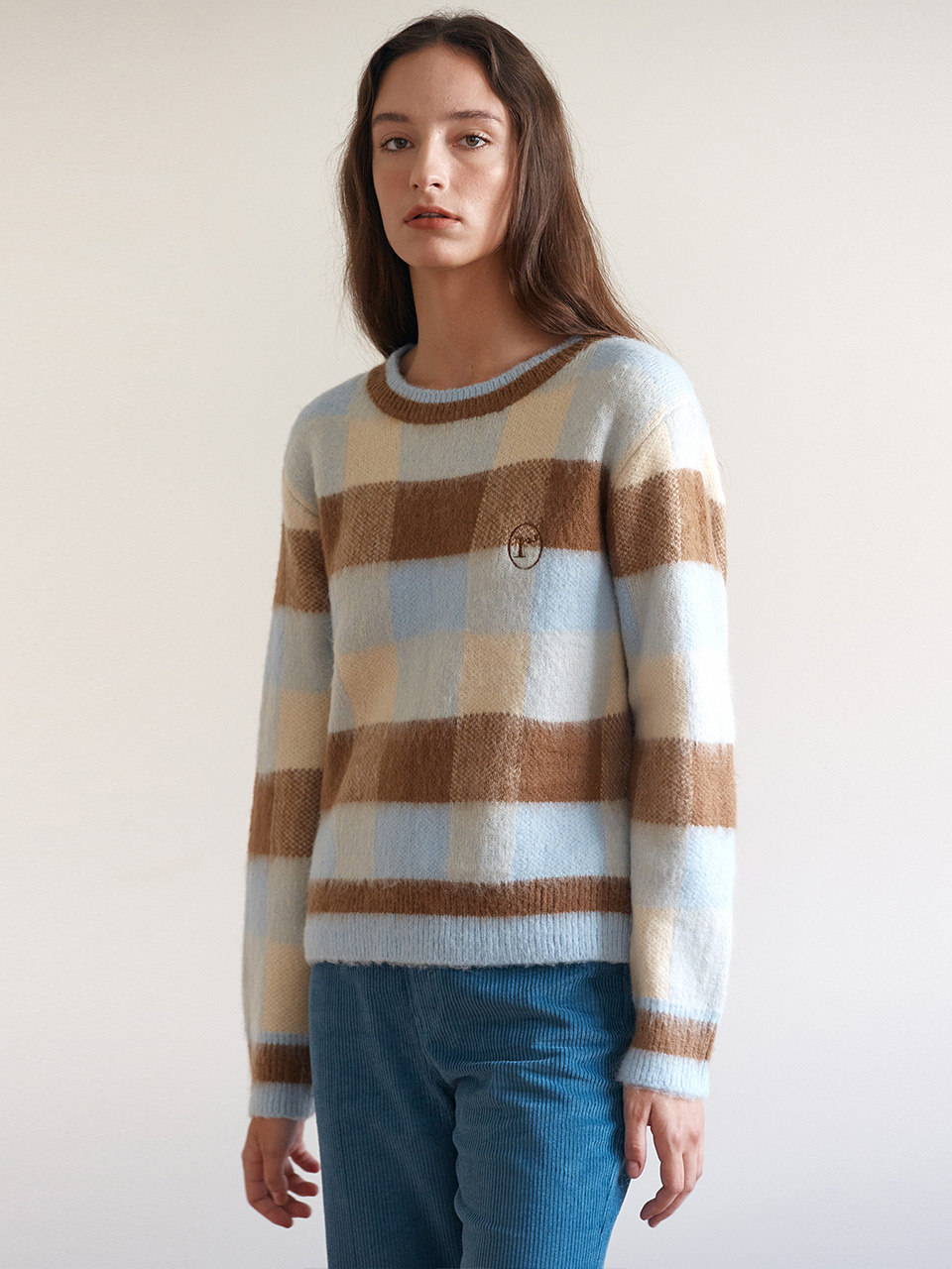 CHECK KNIT BLUE