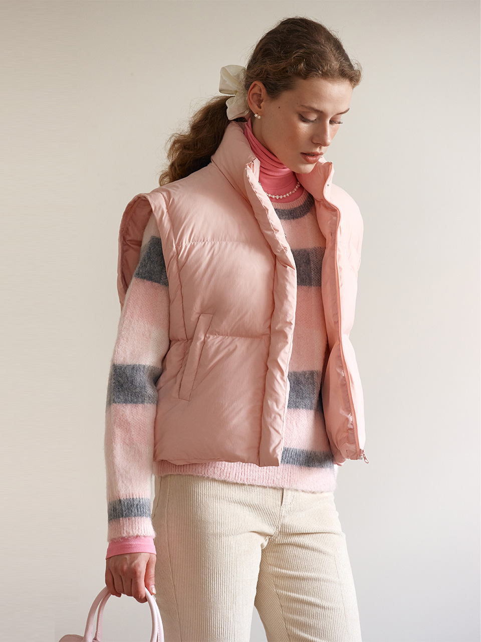 DETACHABLE PUFFER SHORT PADDING PINK