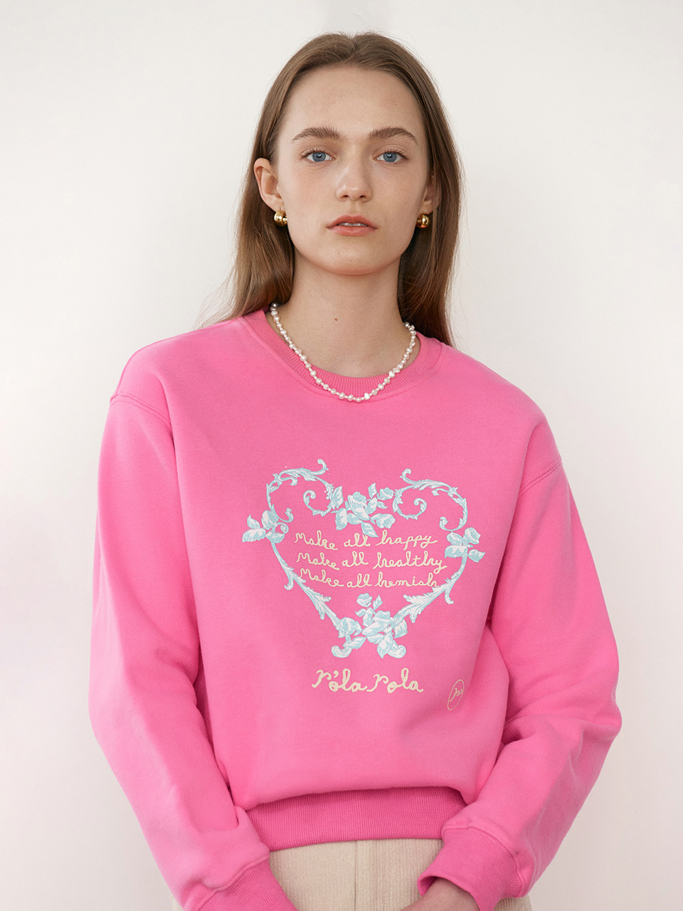 [ROLAROLA X SAKI] MAKE ALL SWEATSHIRT PINK