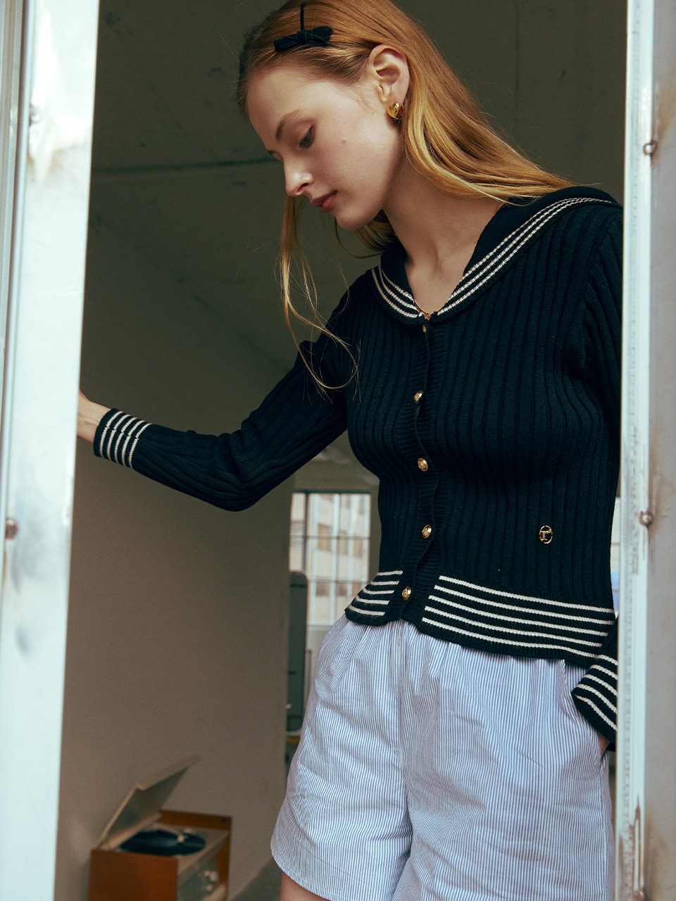 SAILOR CARDIGAN BLACK