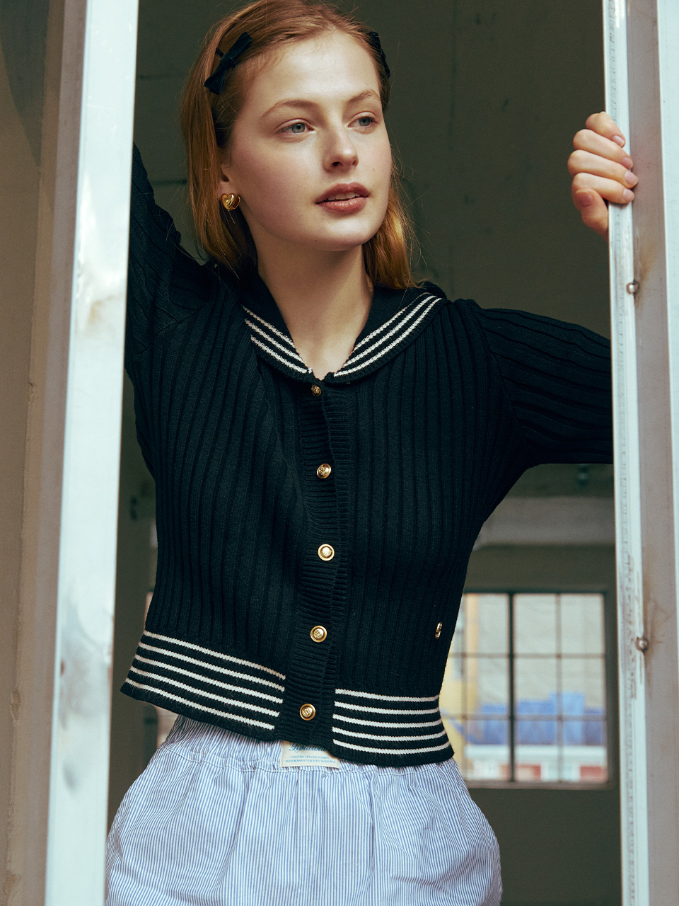 SAILOR CARDIGAN BLACK