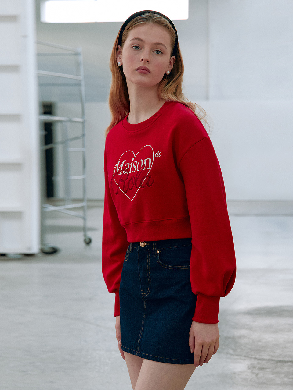 CROP SWEATSHIRTS RED