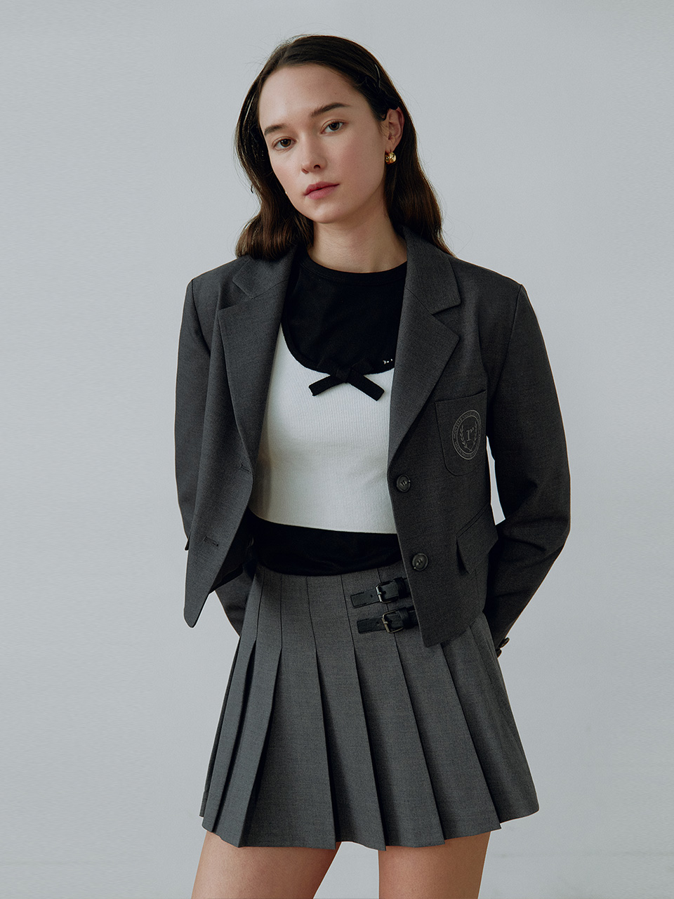 CROP JACKET CHARCOAL