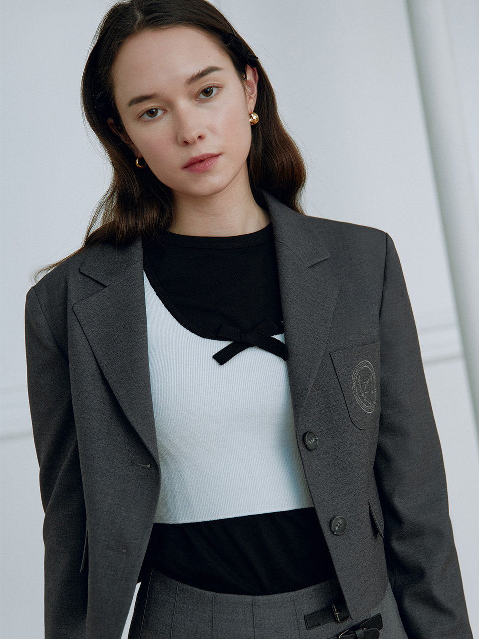 CROP JACKET CHARCOAL