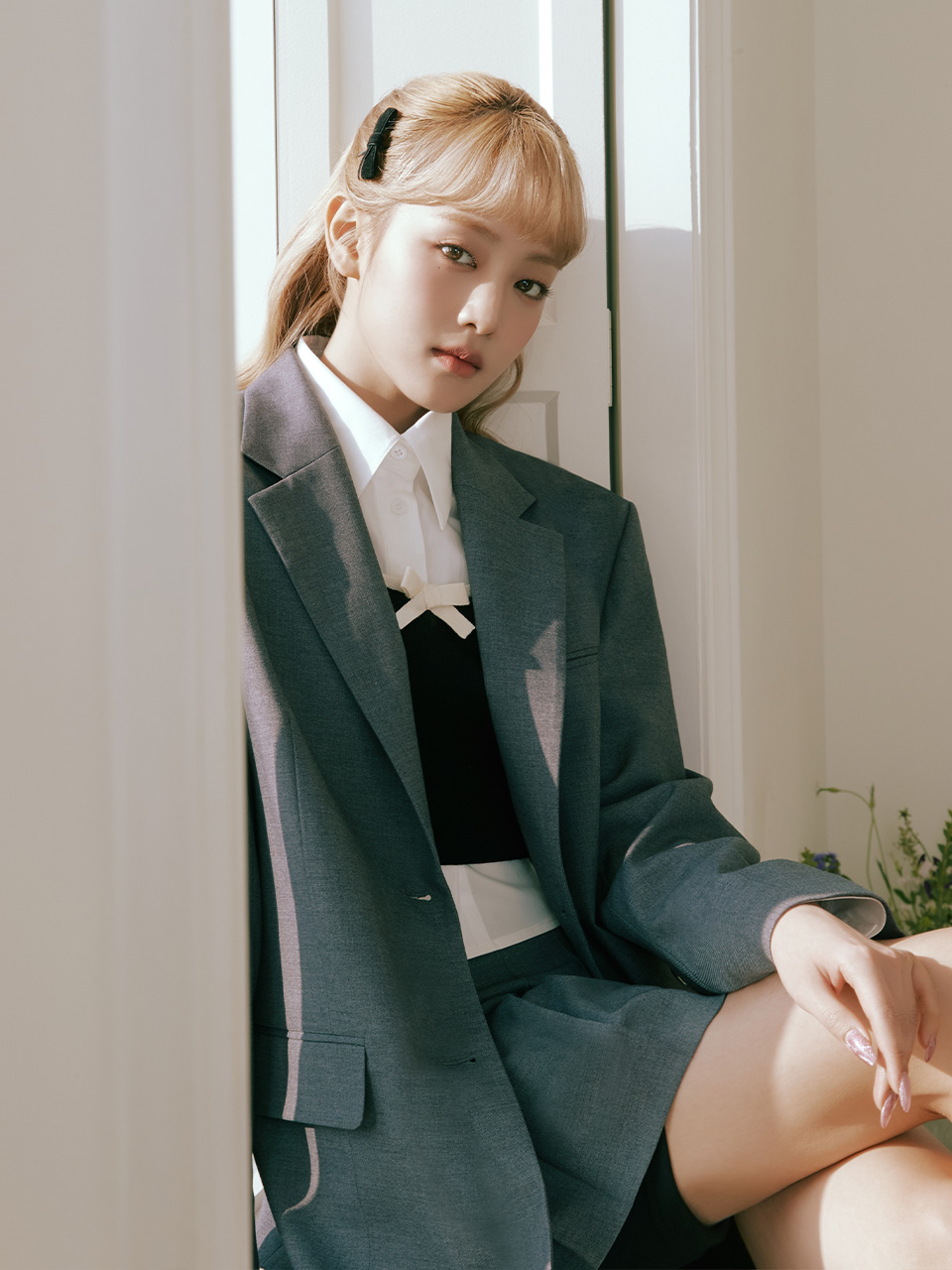 WOOL T/R SINGLE JACKET CHARCOAL