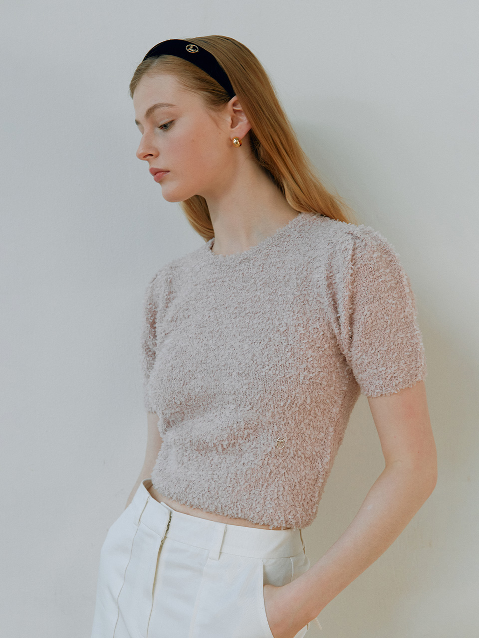 PUFF KNIT TOP PINK