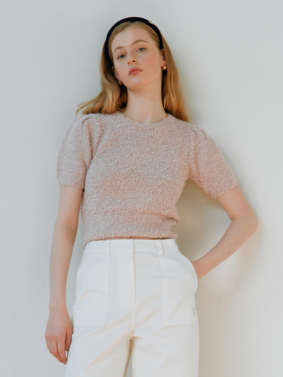 PUFF KNIT TOP PINK
