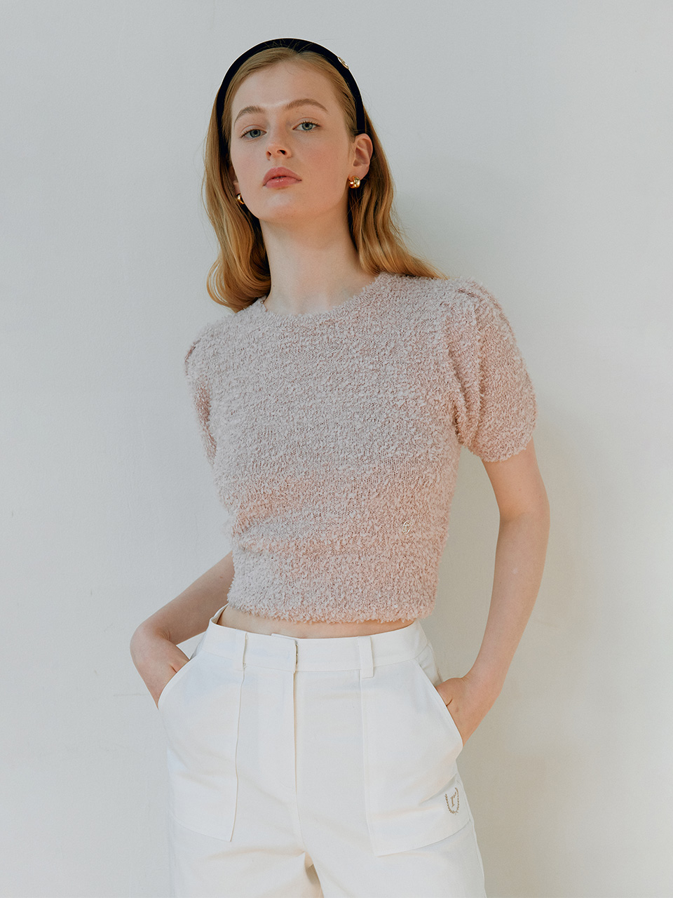 PUFF KNIT TOP PINK