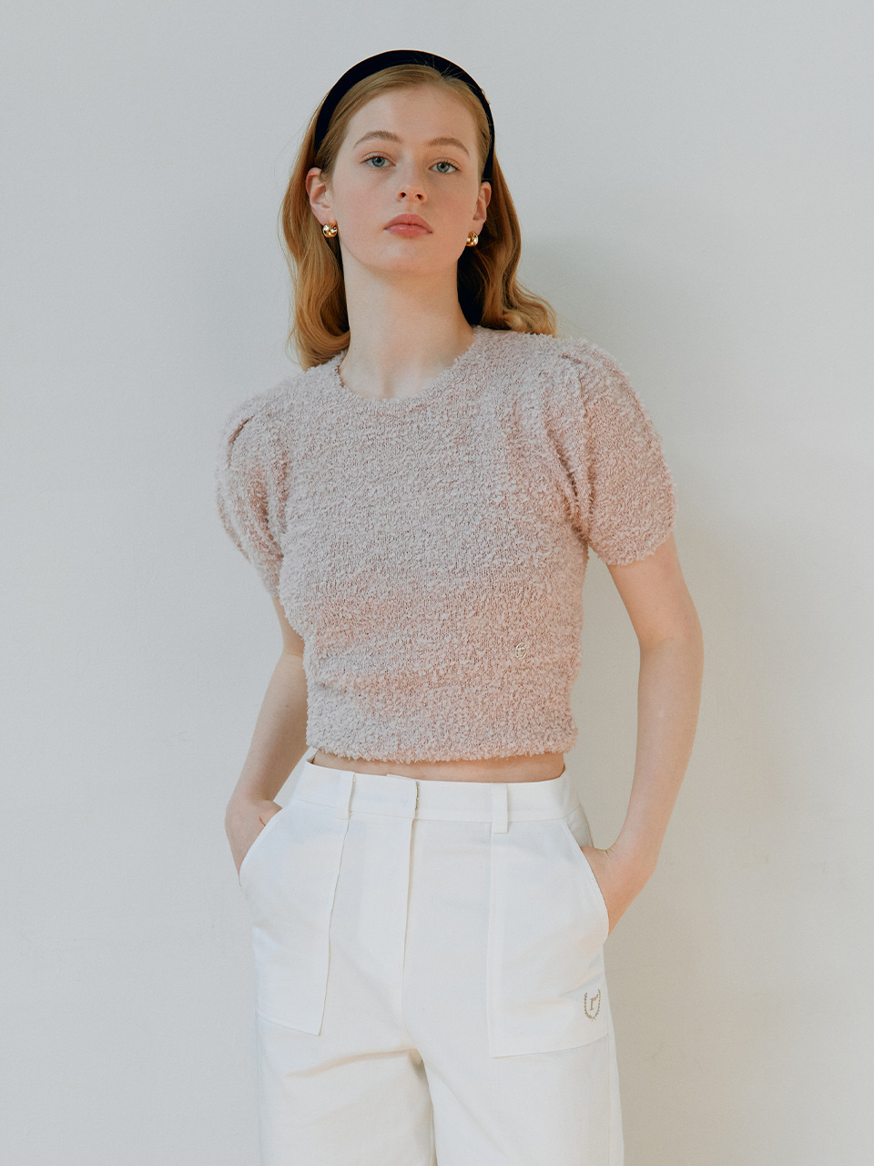PUFF KNIT TOP PINK