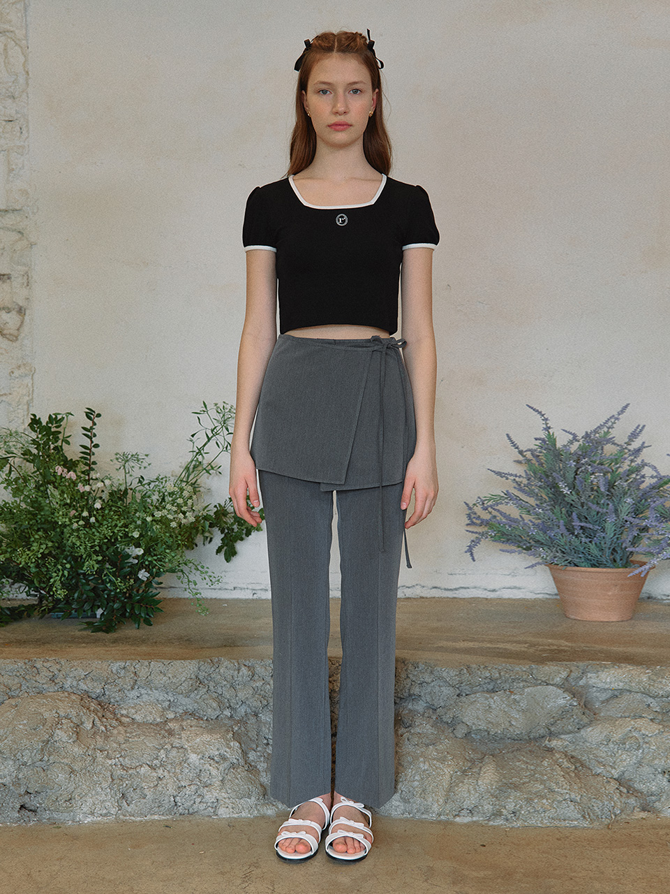 LAYERED PANTS CHARCOAL