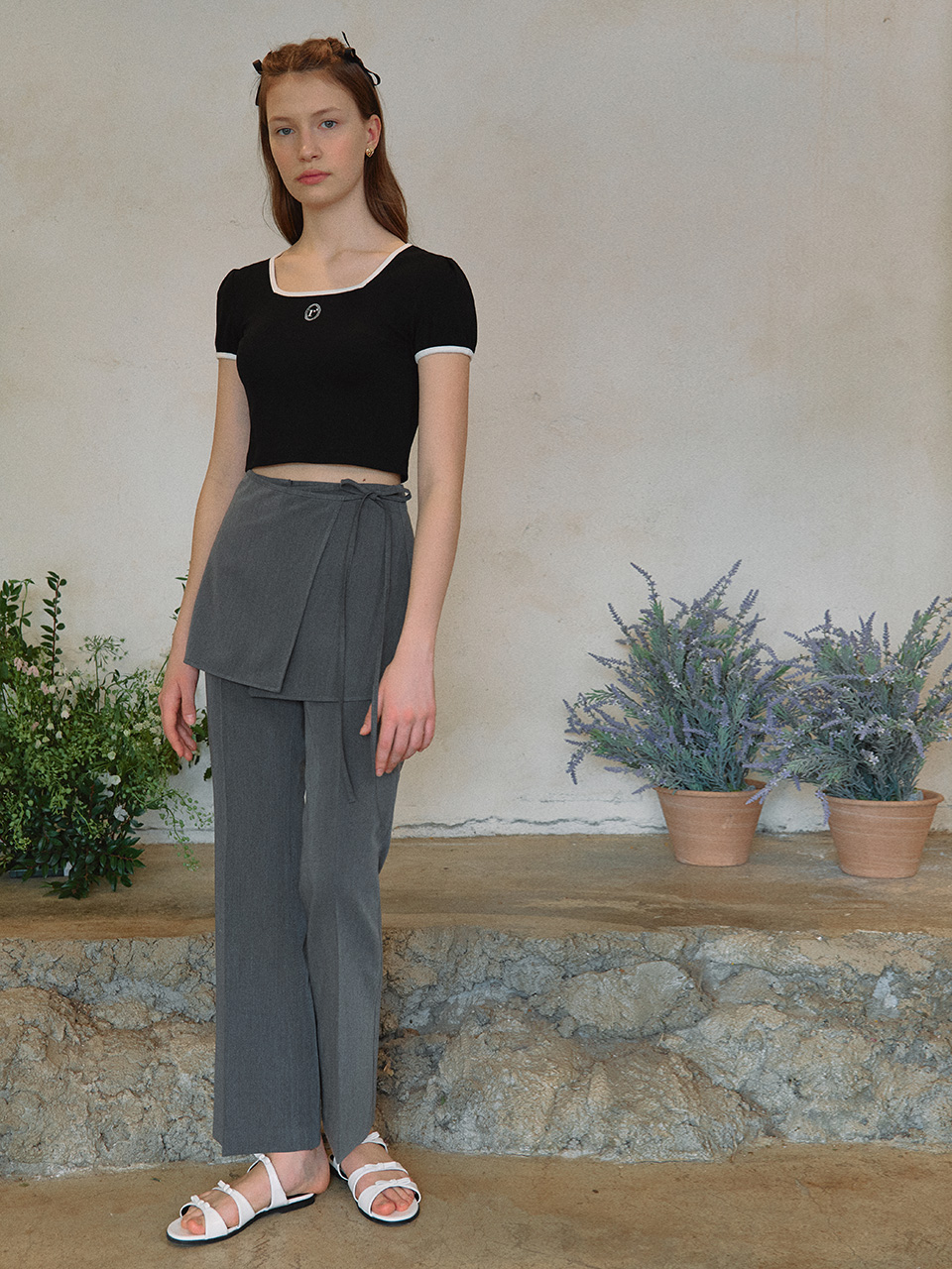 LAYERED PANTS CHARCOAL