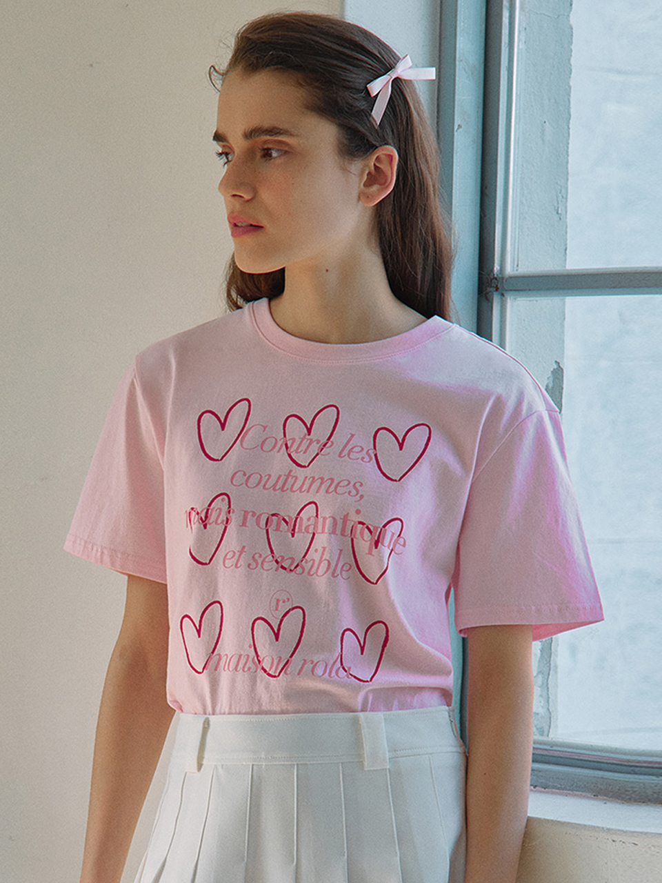 HEART COLOR T-SHIRTS LIGHT PINK