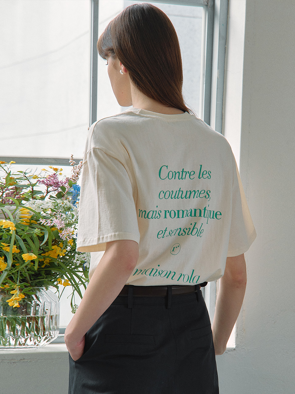 MAISON DE ROLA LOOSE FIT T-SHIRTS IVORY