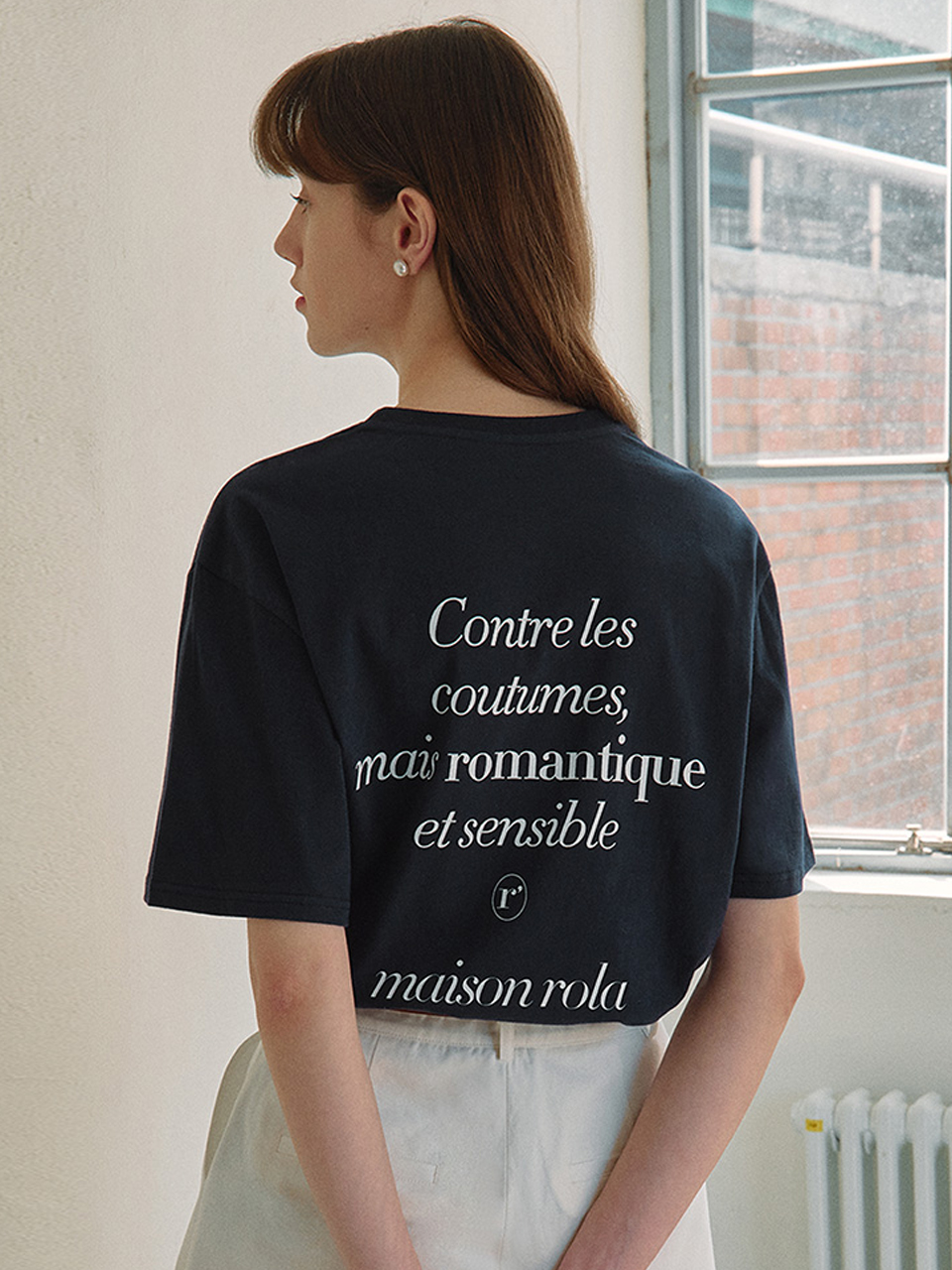 MAISON DE ROLA LOOSE FIT T-SHIRTS NAVY