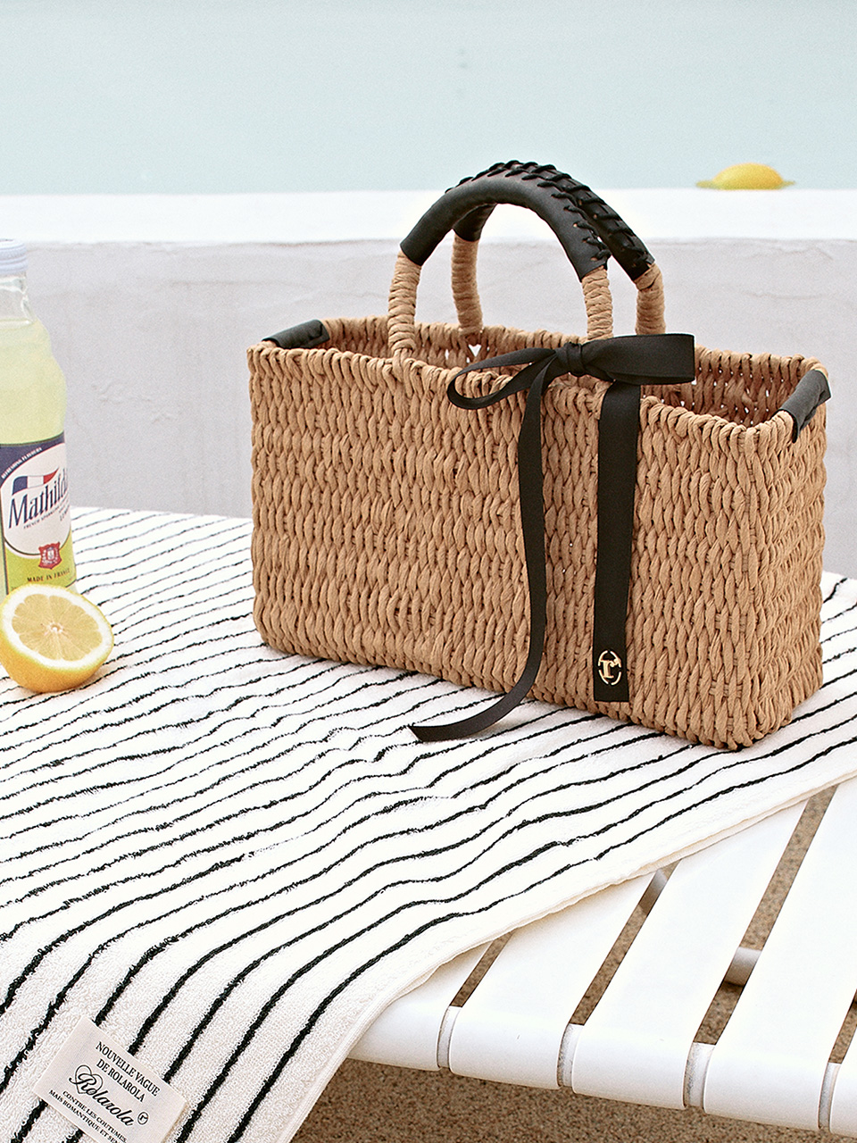 RIBBON SUMMER BAG BEIGE