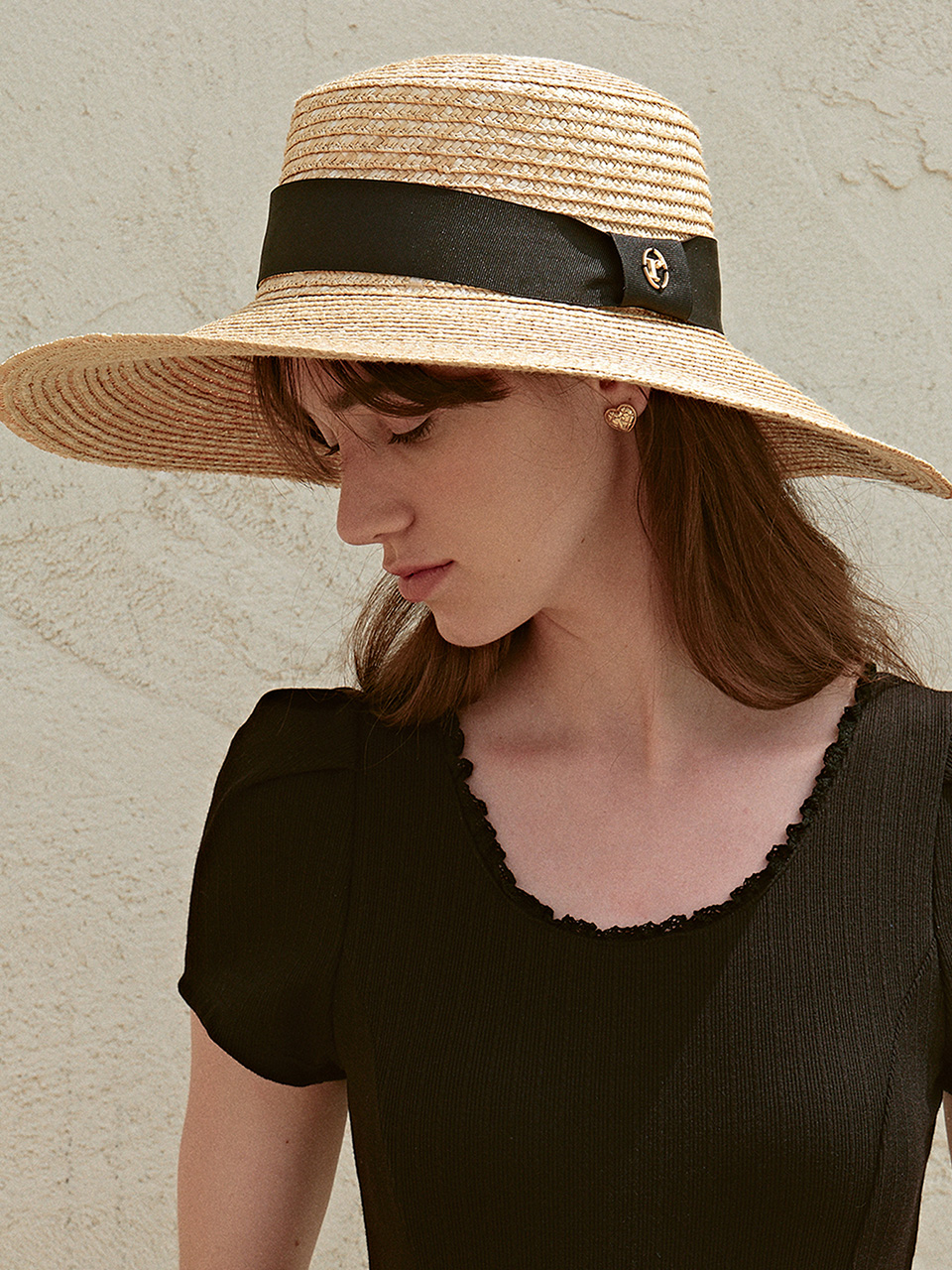 ROLA RATTAN HAT BLACK