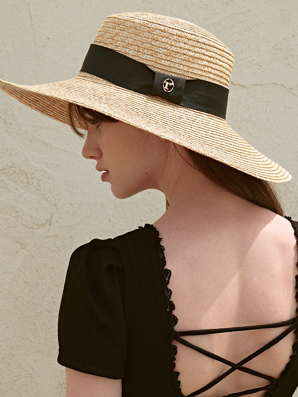 ROLA RATTAN HAT BLACK