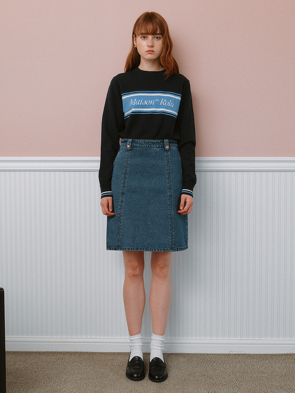 DENIM MIDI SKIRT BLUE