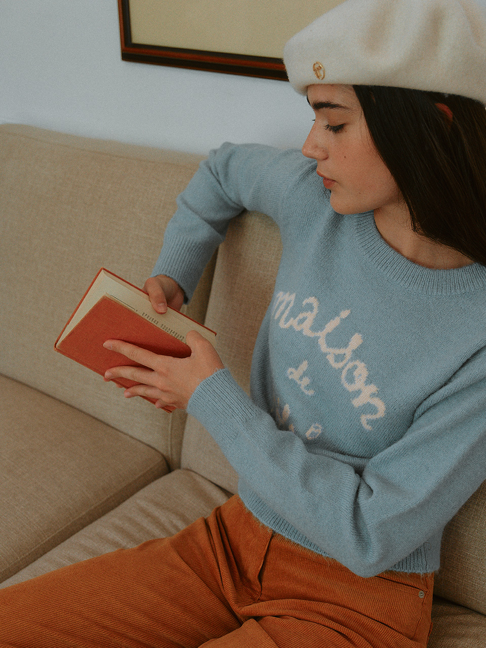 WOOL BLENDED ROLA JACQUARD KNIT SKY