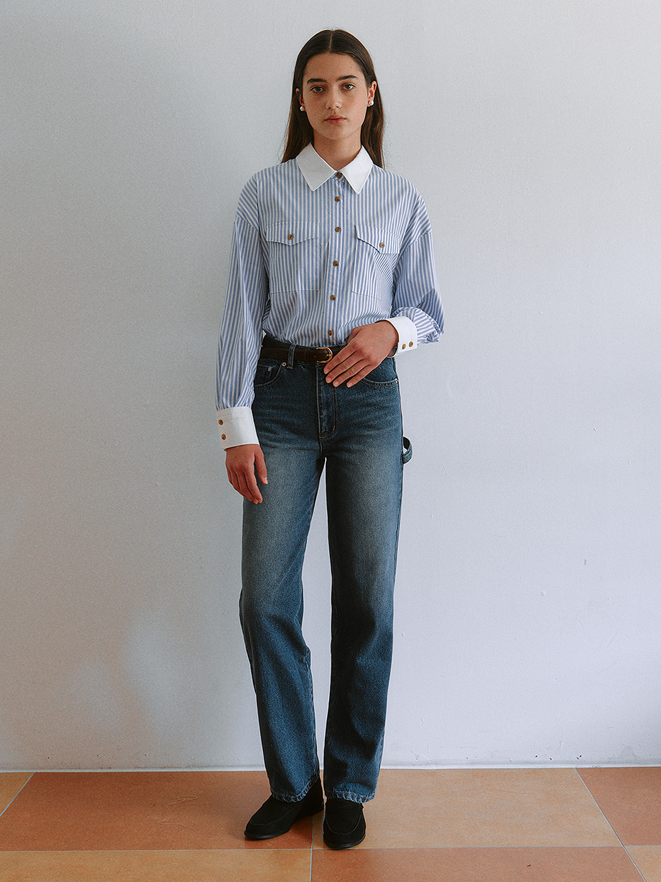 CARPENTER WIDE PANTS BLUE