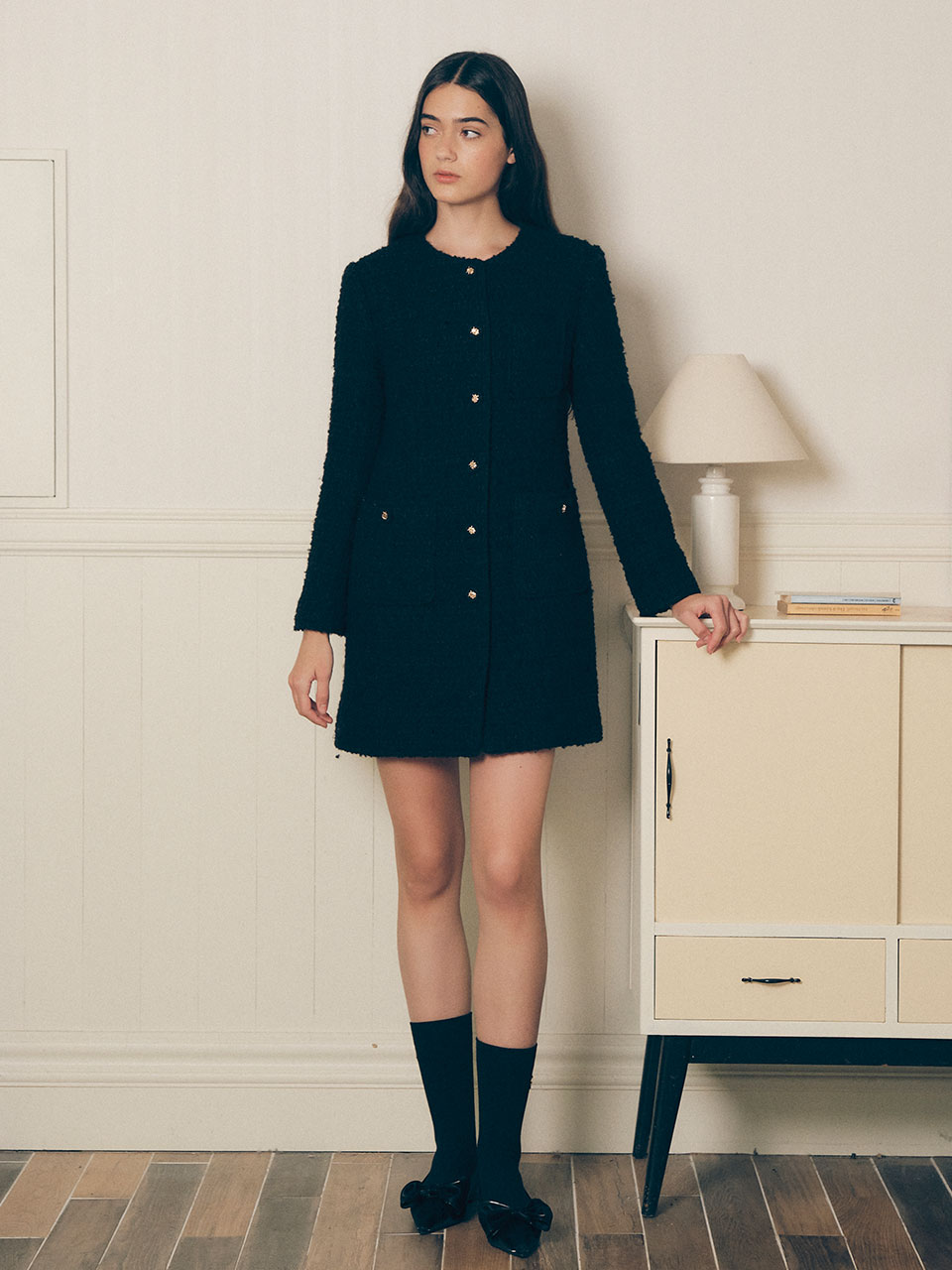 TWEED MINI ONE-PIECE BLACK