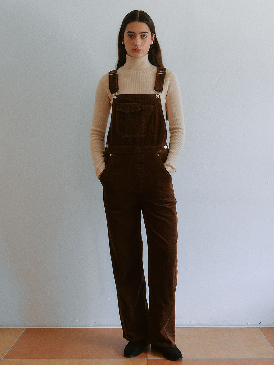 CORDUROY OVERALL PANTS BROWN