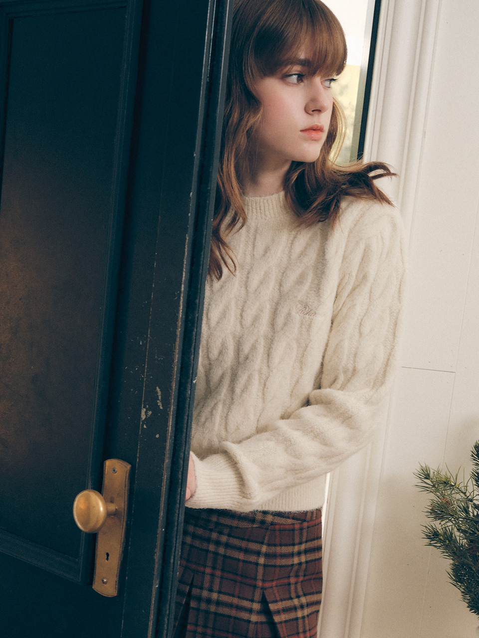 TWIST KNIT PULLOVER IVORY